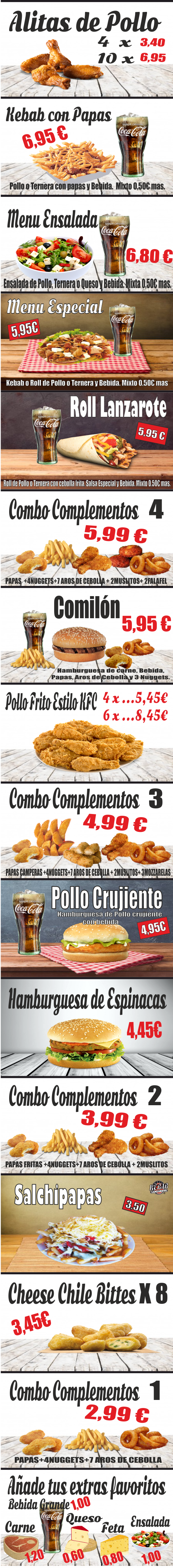 Carta de CAPI BLAS AVENIDA - Arrecife