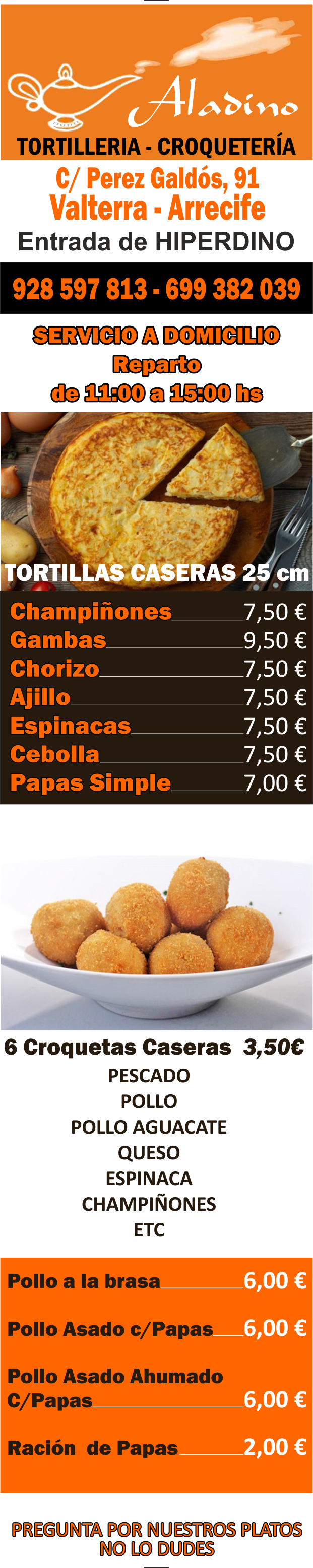 Carta de CAPI BLAS AVENIDA - Arrecife